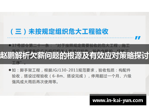 赵鹏解析欠薪问题的根源及有效应对策略探讨